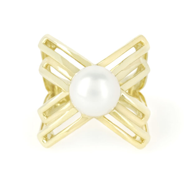 Signature Double X Only Pearl Ring