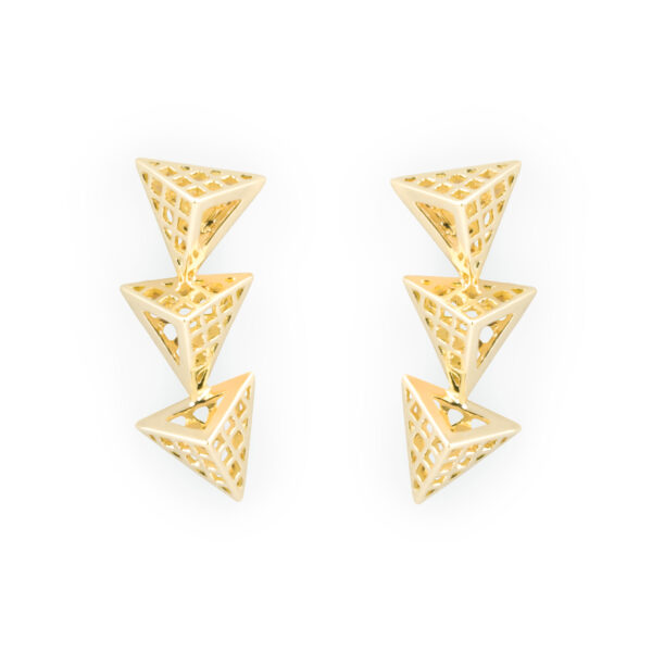 Signature Pyramid of Pearl Tri-Step Stud Earrings